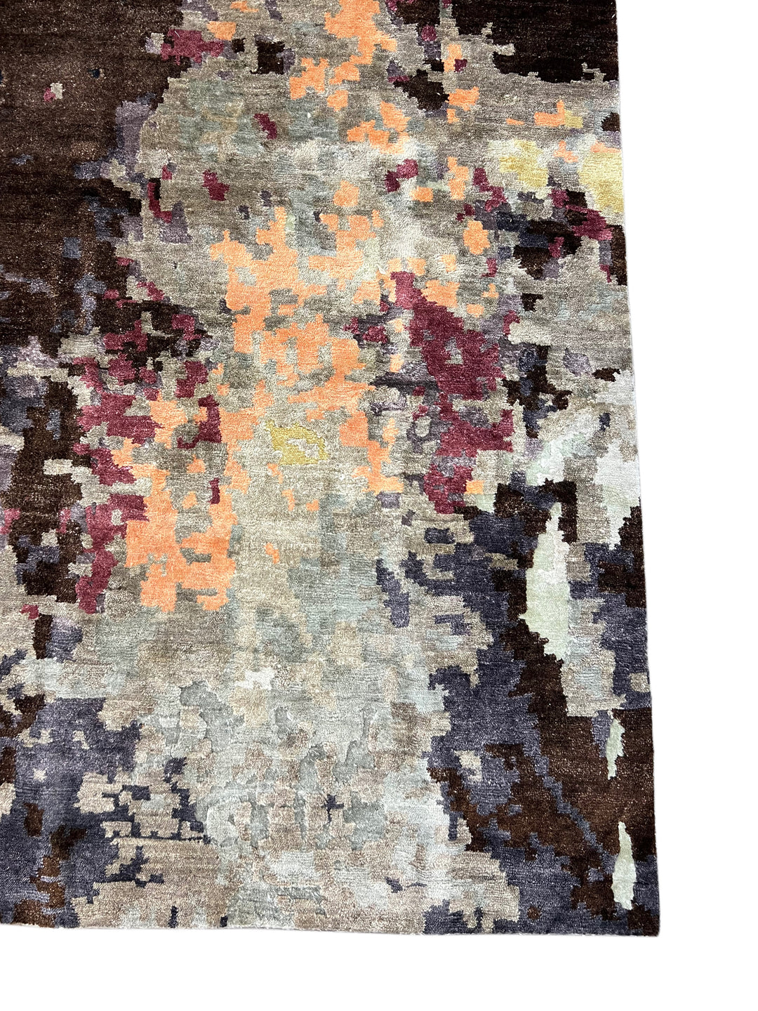 Abstract Handwoven Wool &amp; Silk Rug – Contemporary Artistic Design – 10’0” × 13’9”