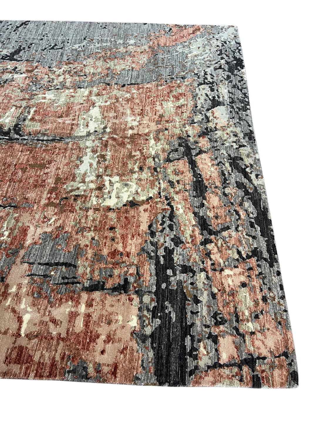 Terracotta &amp; Gray - Modern Abstract Wool Area Rug – 10.1’ x 14.3’