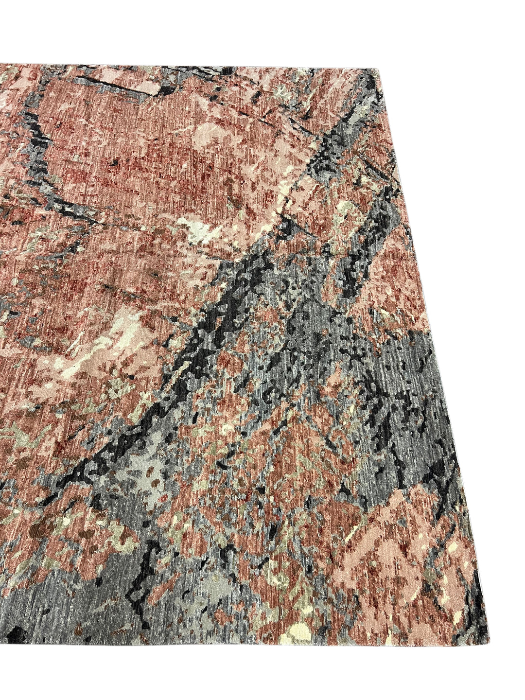 Terracotta &amp; Gray - Modern Abstract Wool Area Rug – 10.1’ x 14.3’