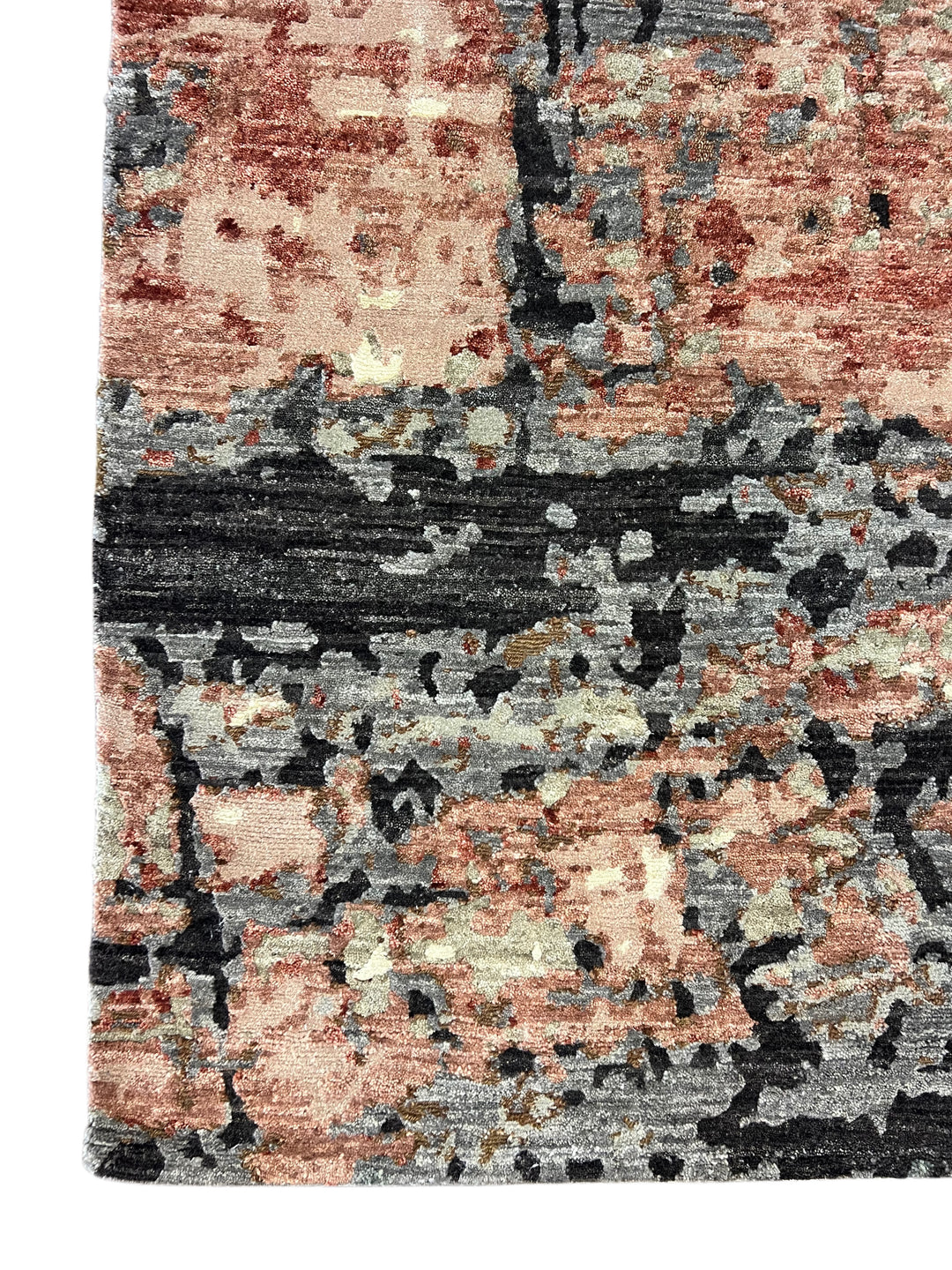 Terracotta &amp; Gray - Modern Abstract Wool Area Rug – 10.1’ x 14.3’
