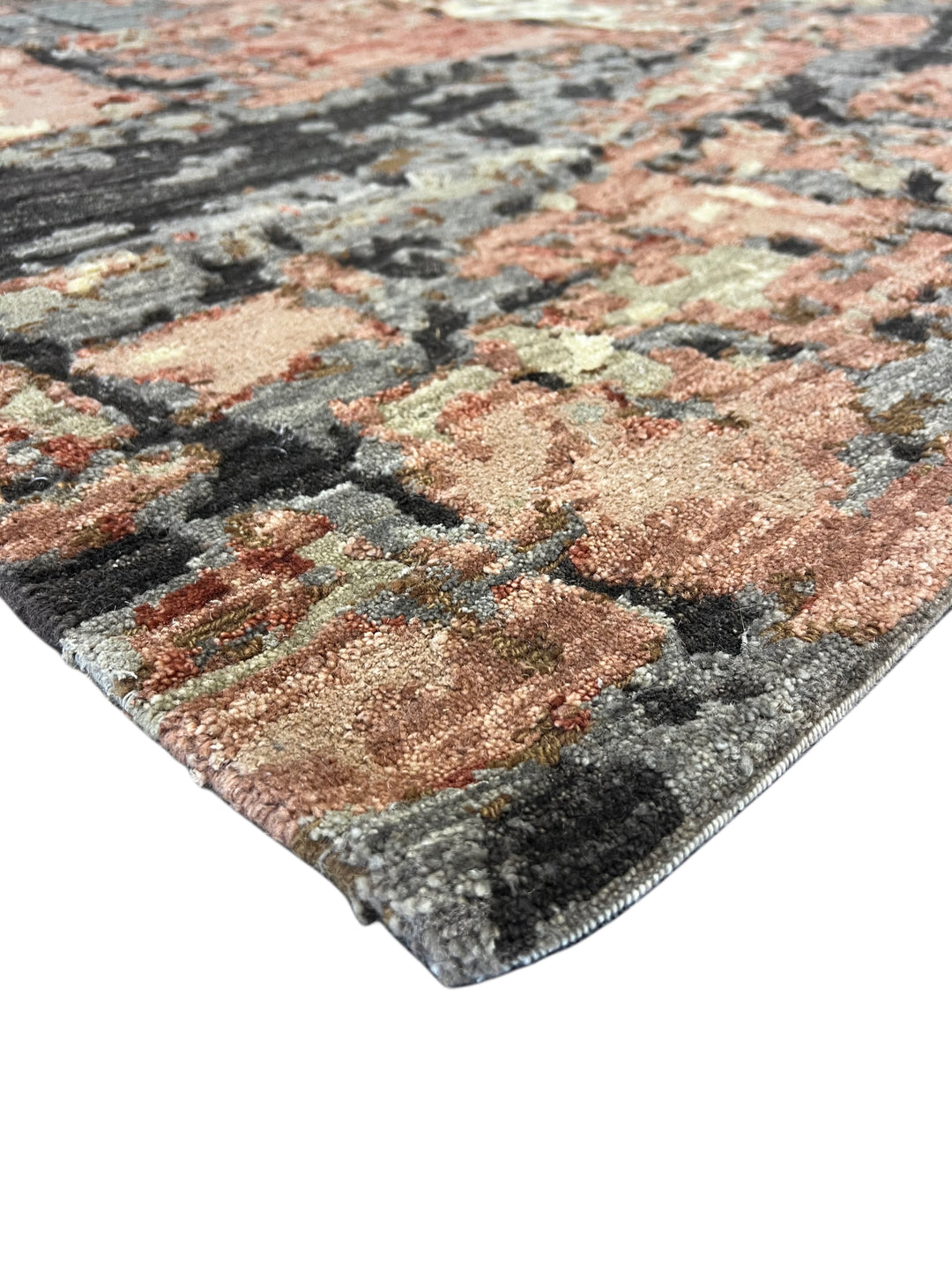 Terracotta &amp; Gray - Modern Abstract Wool Area Rug – 10.1’ x 14.3’
