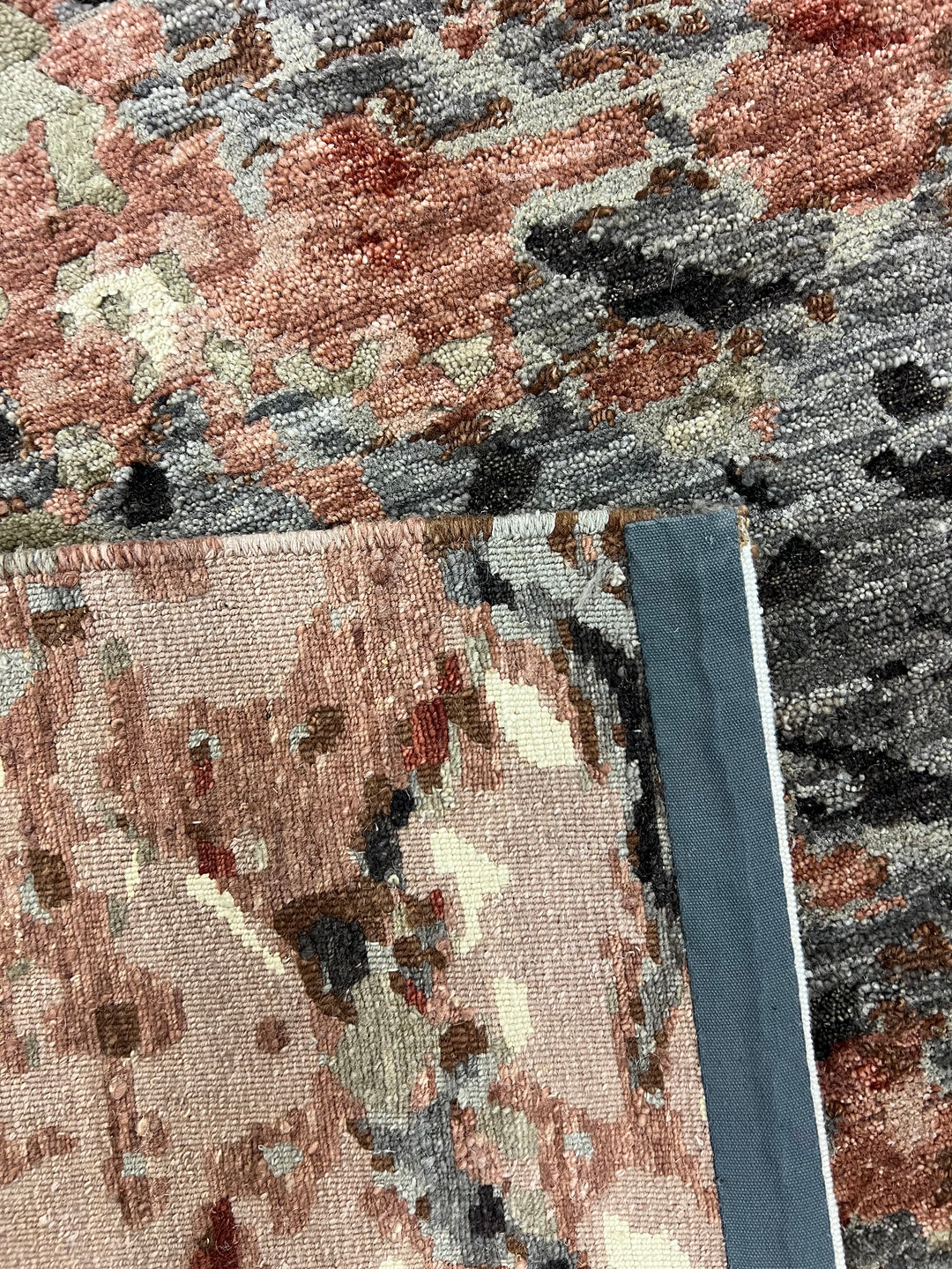 Terracotta &amp; Gray - Modern Abstract Wool Area Rug – 10.1’ x 14.3’