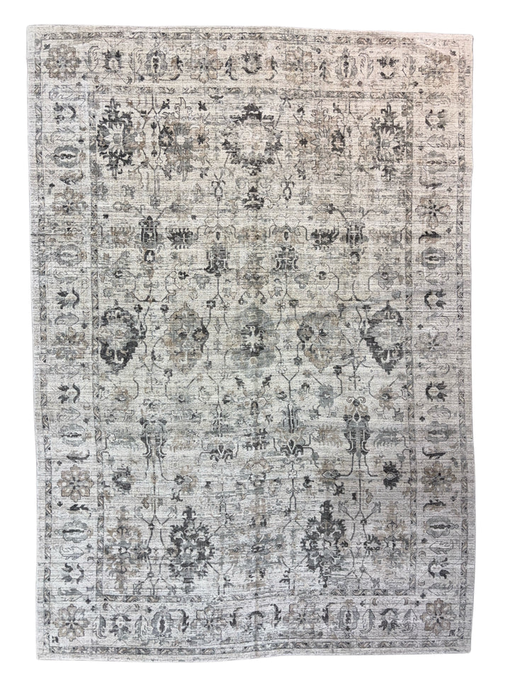 Ivory &amp; Gray Vintage Design - Handcrafted Transitional Wool Area Rug – 9.8’ x 13.8’