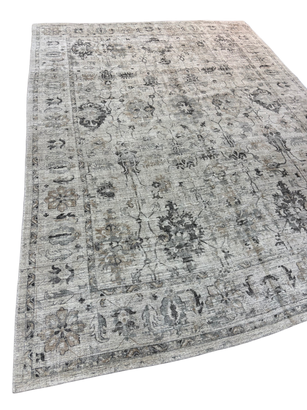 Ivory &amp; Gray Vintage Design - Handcrafted Transitional Wool Area Rug – 9.8’ x 13.8’