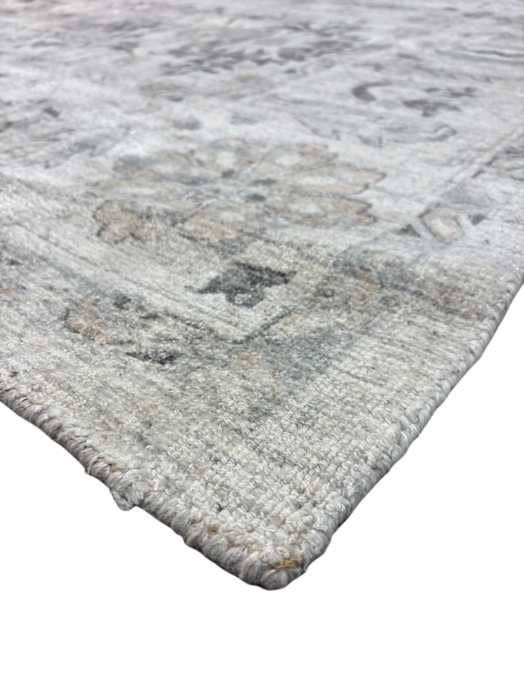 Ivory &amp; Gray Vintage Design - Handcrafted Transitional Wool Area Rug – 9.8’ x 13.8’