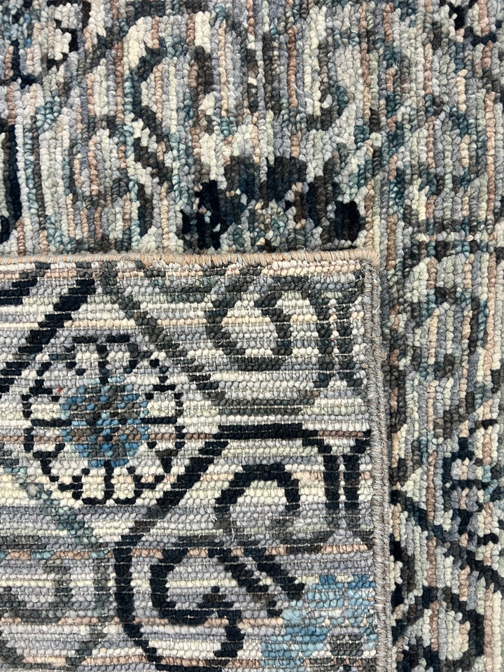 Handcrafted Contemporary Wool Area Rug – Geometric Medallion Design - 10.4’ x 13.7’