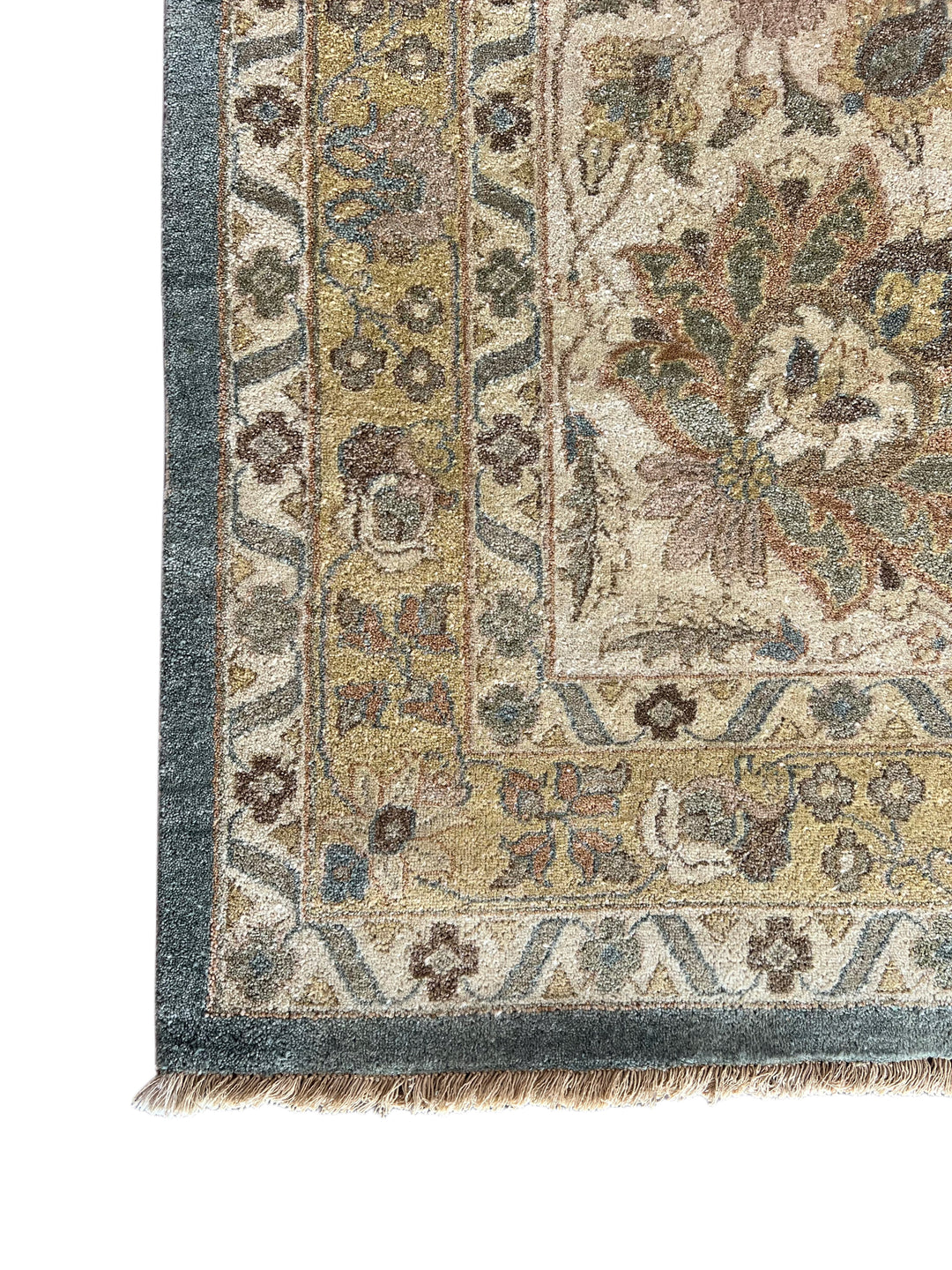 Oversized Handmade Traditional Wool Rug – Blue, Ivory &amp; Taupe | 14’10” × 19’6”