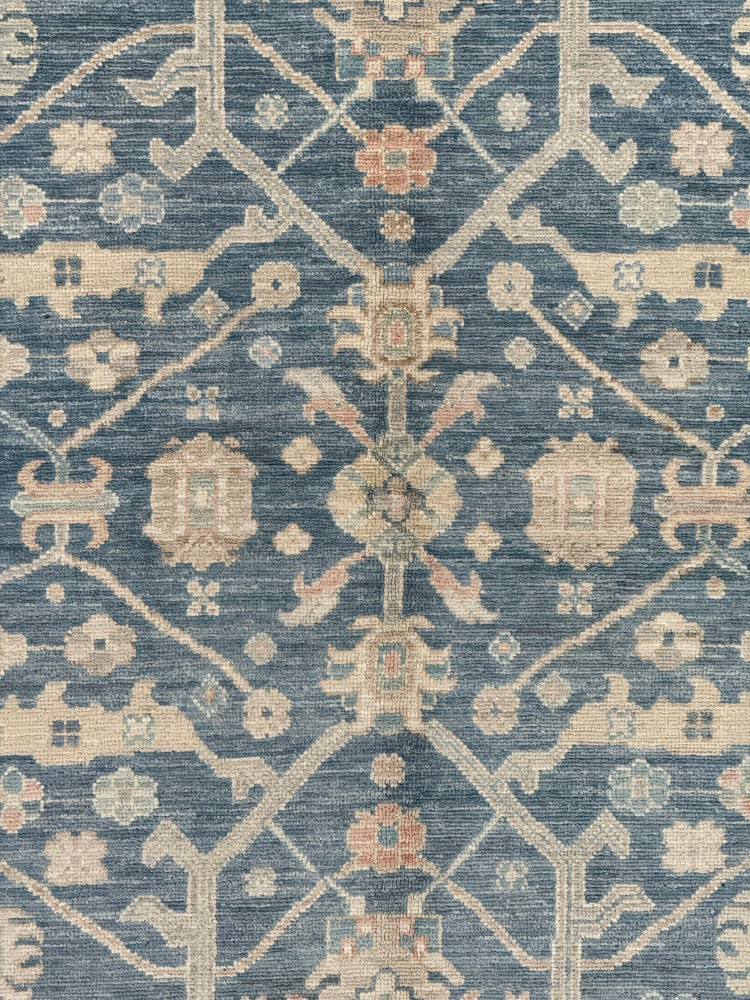 Soft Blue &amp; Ivory Floral Wool Rug – 8.1’ x 10.0’