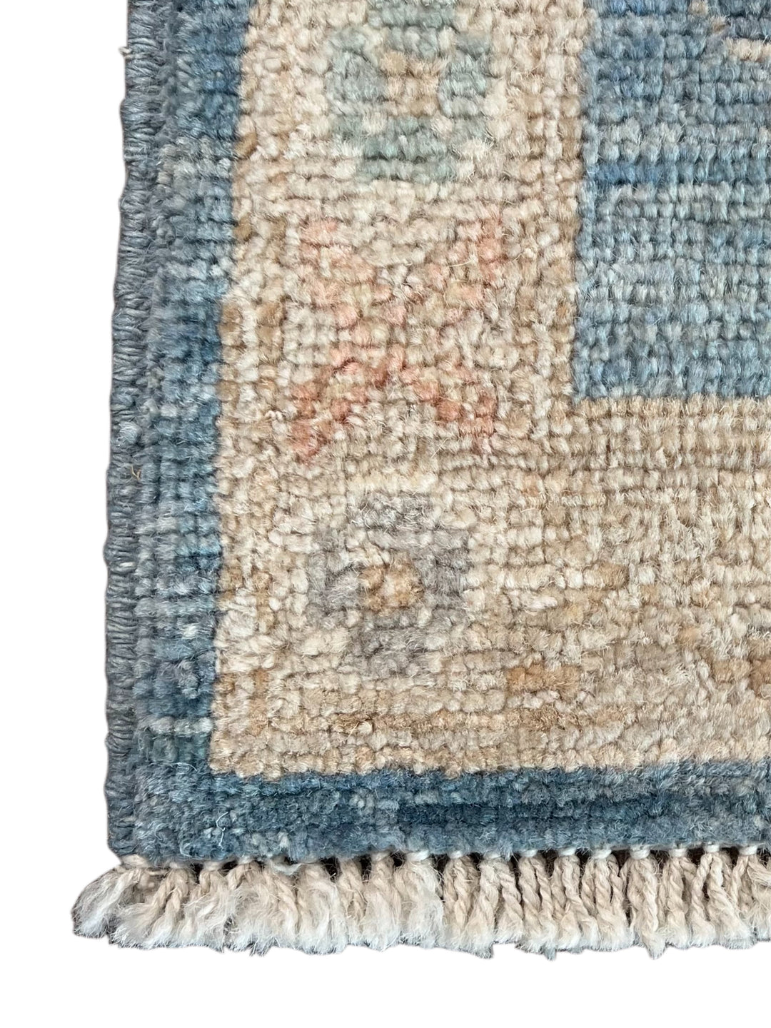 Soft Blue &amp; Ivory Floral Wool Rug – 8.1’ x 10.0’