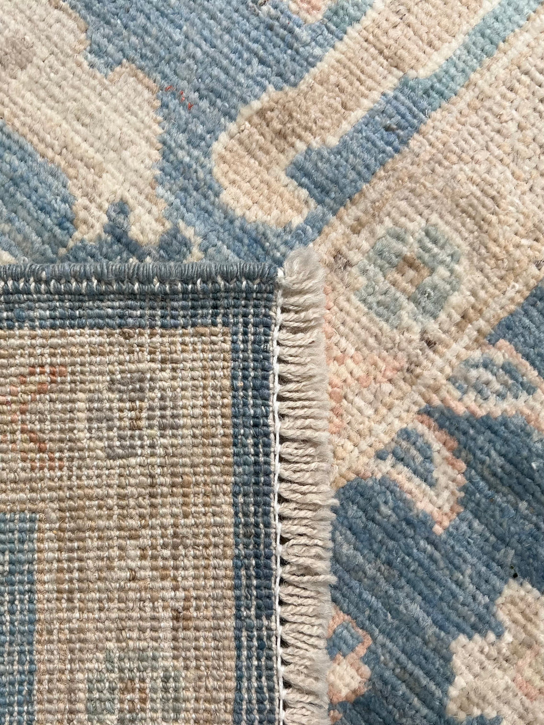 Soft Blue &amp; Ivory Floral Wool Rug – 8.1’ x 10.0’