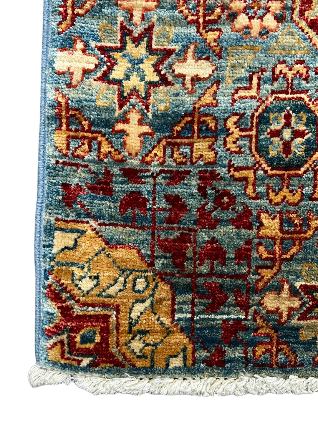 Blue, Burgundy &amp; Gold Medallion Runner Rug – 2.10’ x 23.1’