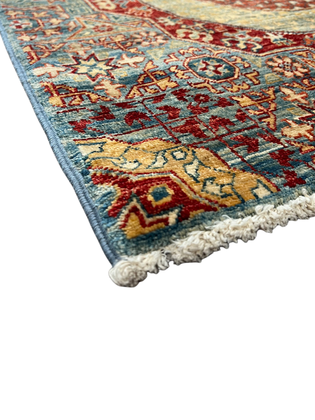 Blue, Burgundy &amp; Gold Medallion Runner Rug – 2.10’ x 23.1’