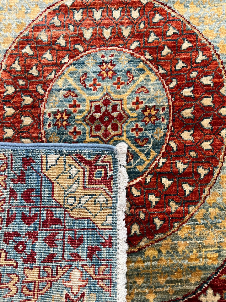 Blue, Burgundy &amp; Gold Medallion Runner Rug – 2.10’ x 23.1’