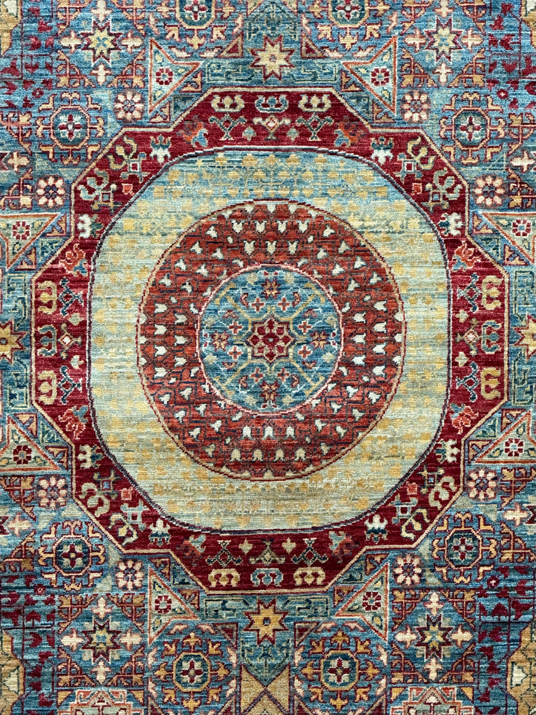 Blue, Burgundy &amp; Gold Medallion Runner Rug – 2.10’ x 23.1’