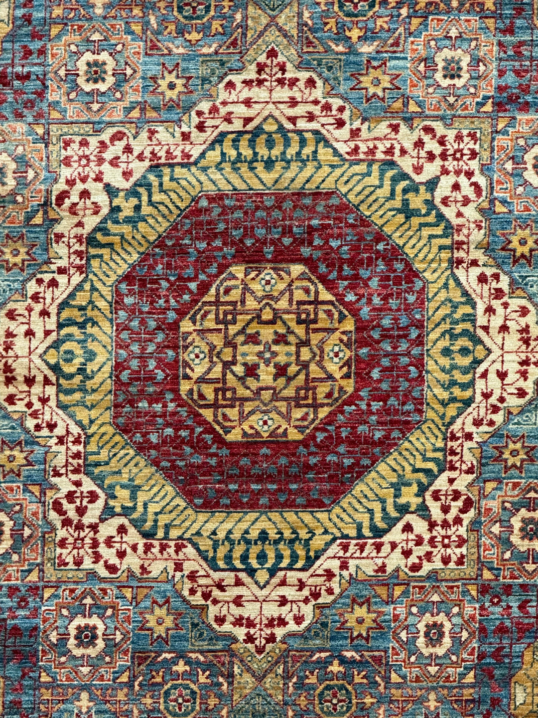 Blue, Burgundy &amp; Gold Medallion Runner Rug – 2.10’ x 23.1’