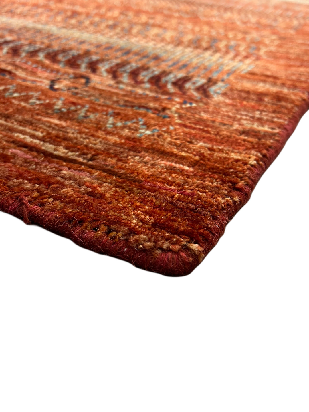 Rust &amp; Burnt Orange Tribal Wool Runner Rug – 2.10’ x 15.10’