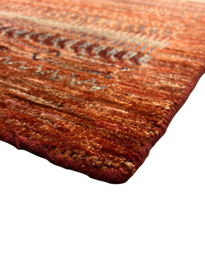 Rust &amp; Burnt Orange Tribal Wool Runner Rug – 2.10’ x 15.10’