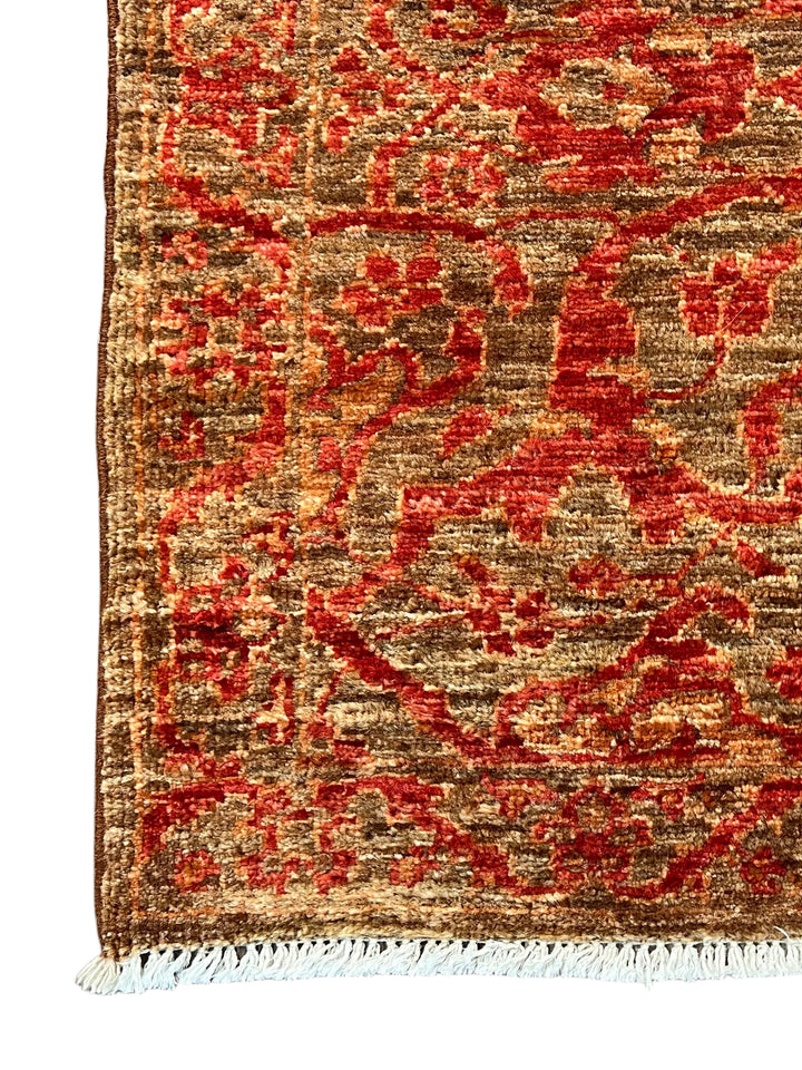 Rust, Brown &amp; Terracotta Floral Wool Rug – 8.3’ x 10.3’