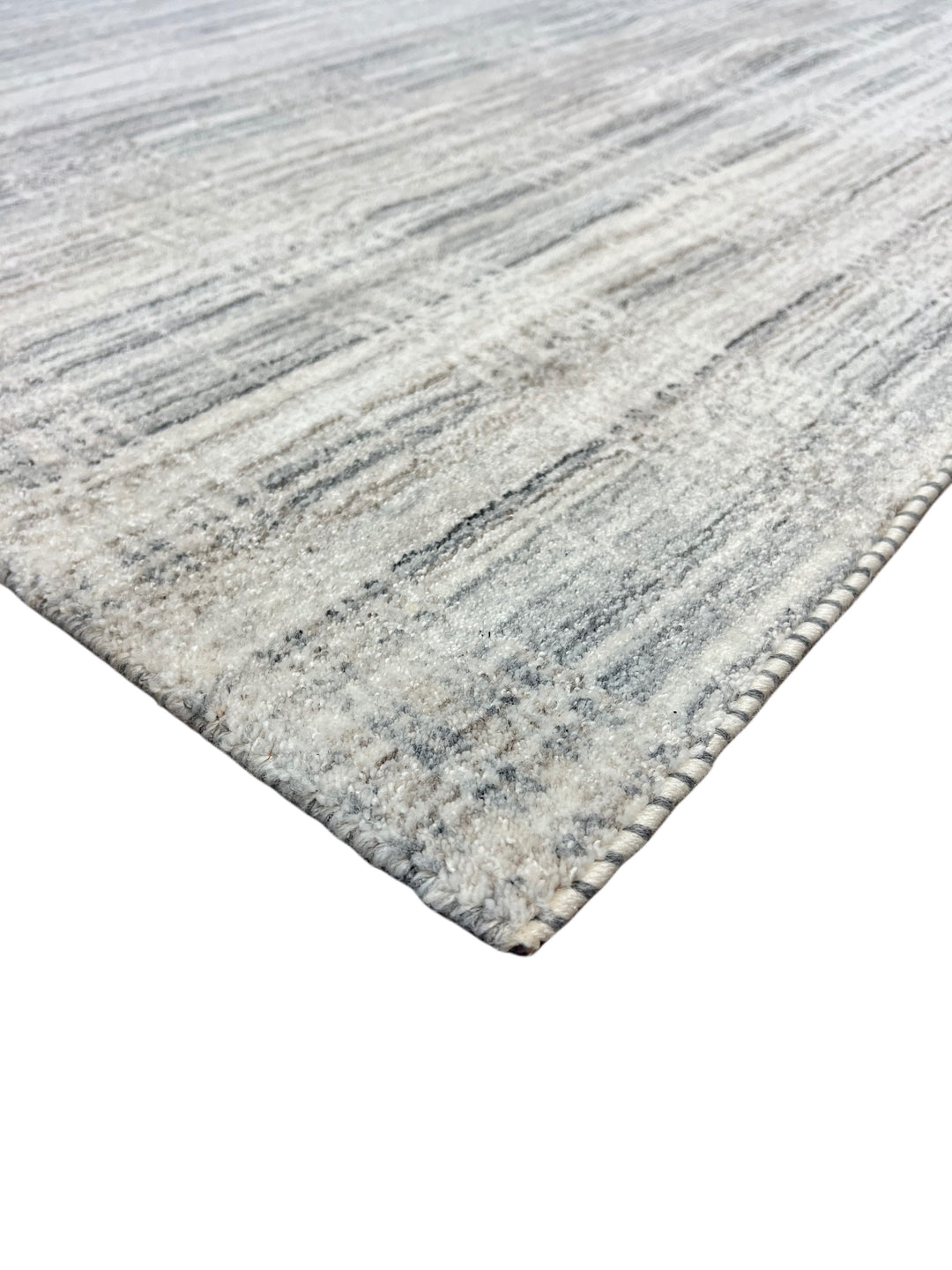 Gray, Ivory &amp; Charcoal Abstract Plaid Rug – 7’ x 10’