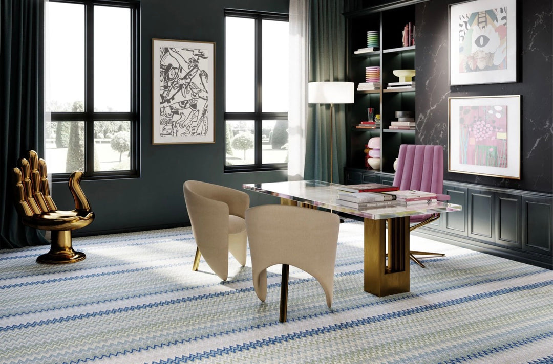 Vela - Wool Chevron Carpet – Modern Multi-Color Design