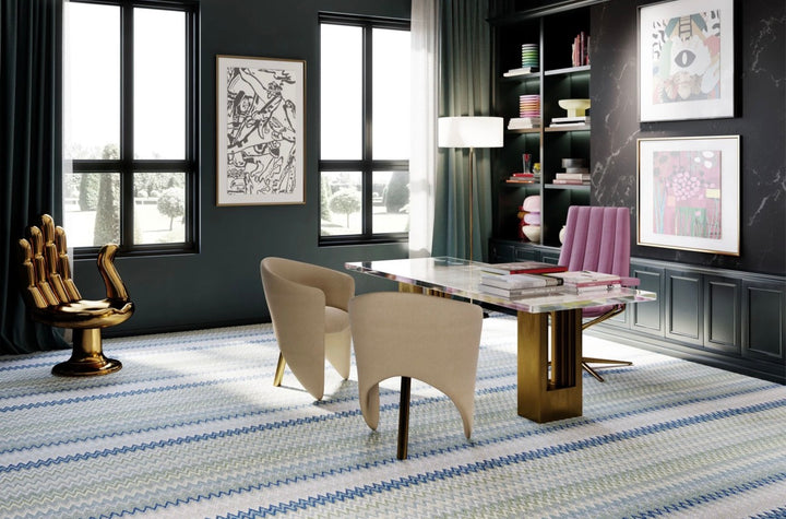Vela - Wool Chevron Carpet – Modern Multi-Color Design