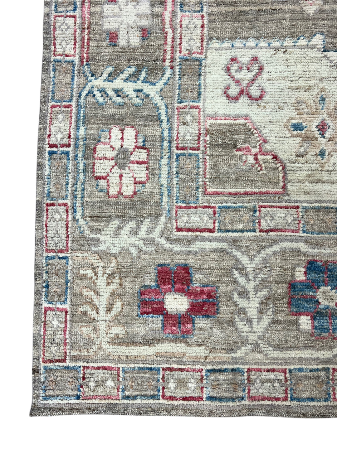 Taupe, Ivory &amp; Blue Geometric Medallion Rug – 12’3” x 15’2”