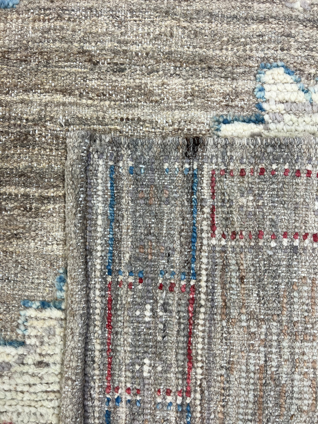Taupe, Ivory &amp; Blue Geometric Medallion Rug – 12’3” x 15’2”