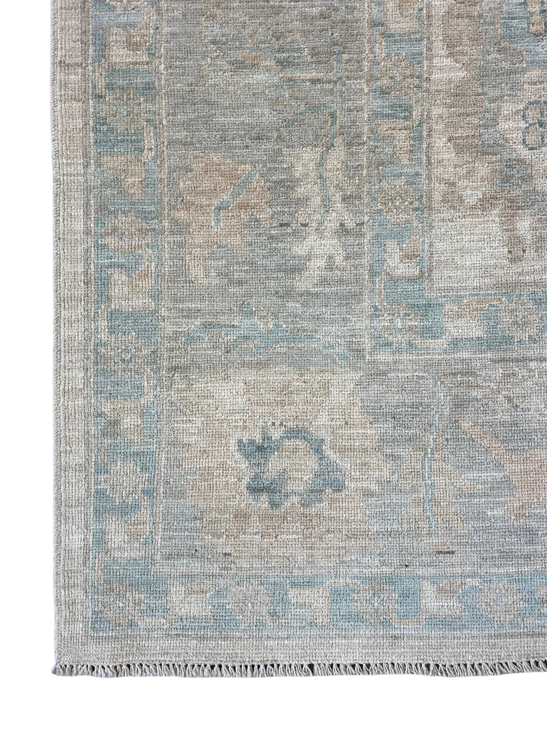 Soft Blue, Ivory &amp; Beige Oushak Style Rug – 7’11” x 9’9”
