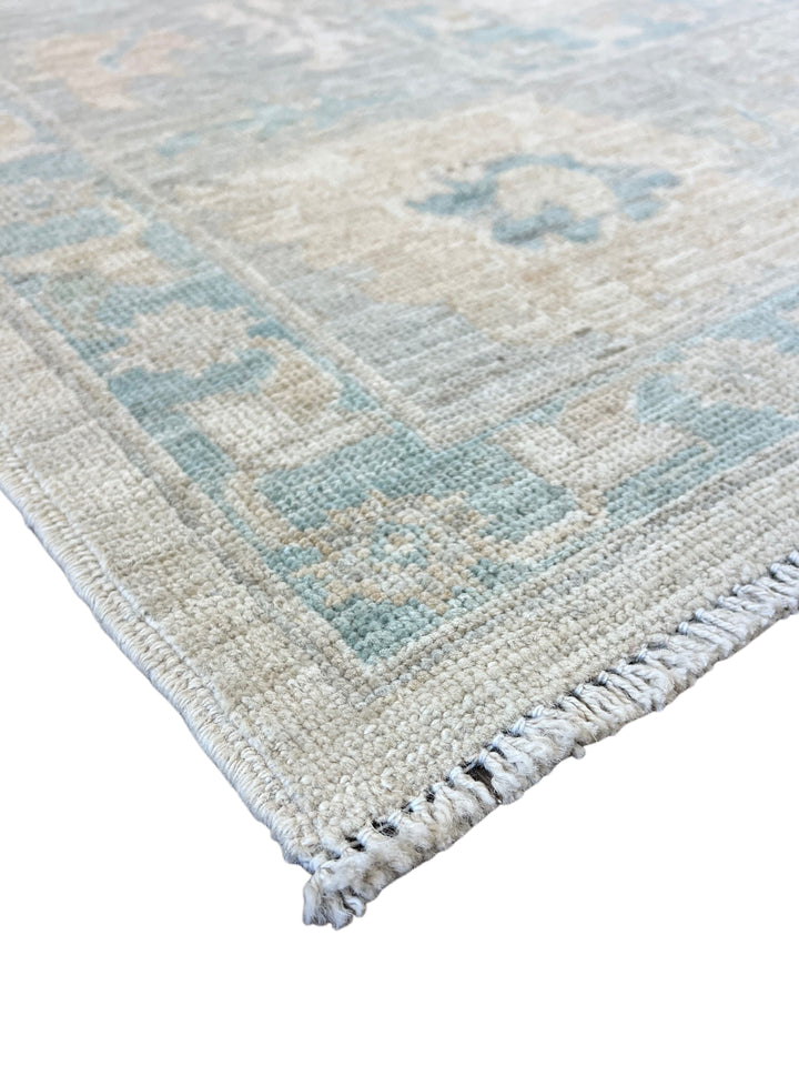 Soft Blue, Ivory &amp; Beige Oushak Style Rug – 7’11” x 9’9”