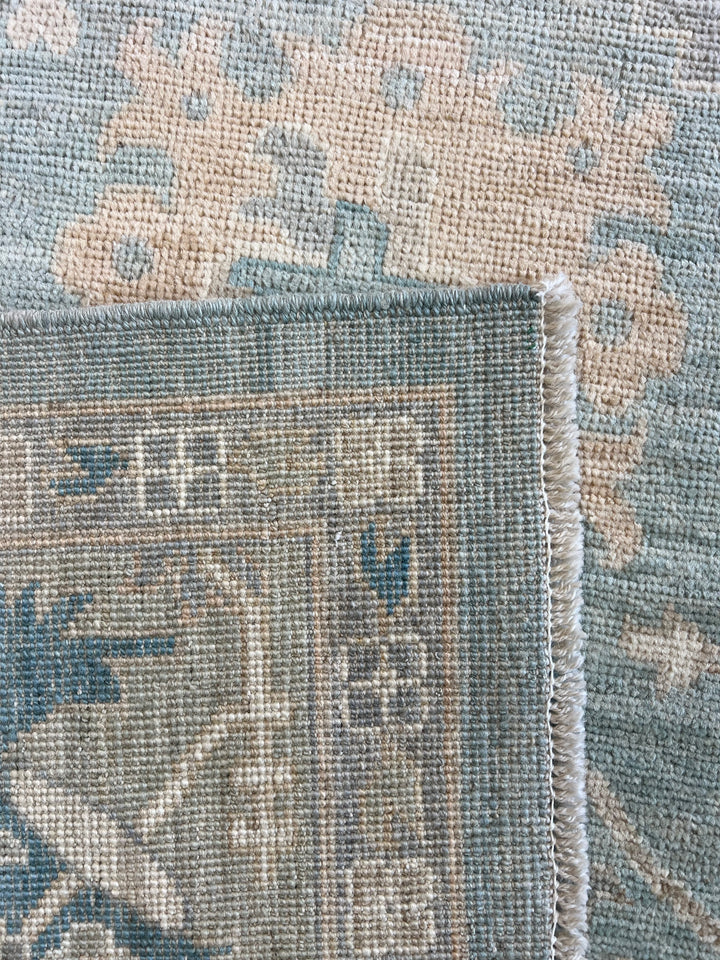 Dusty Blue, Ivory &amp; Beige Oushak Style Rug – 8’1” x 9’10”