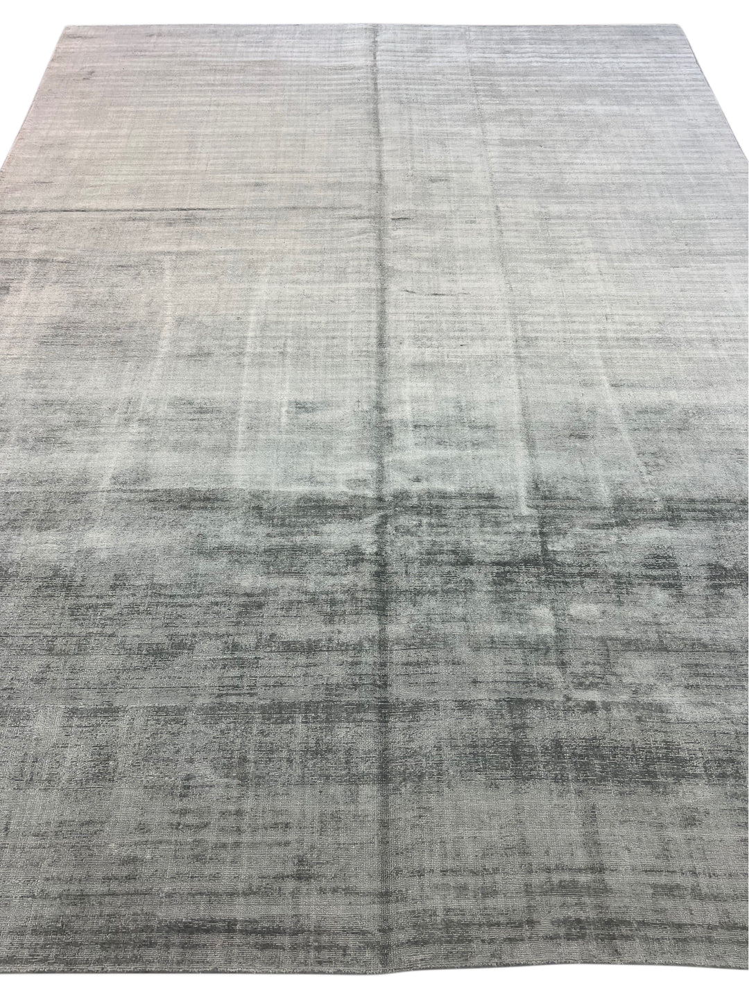 Silver Gray, Charcoal &amp; Ivory Abstract Modern Area Rug – 9’2” x 12’0”