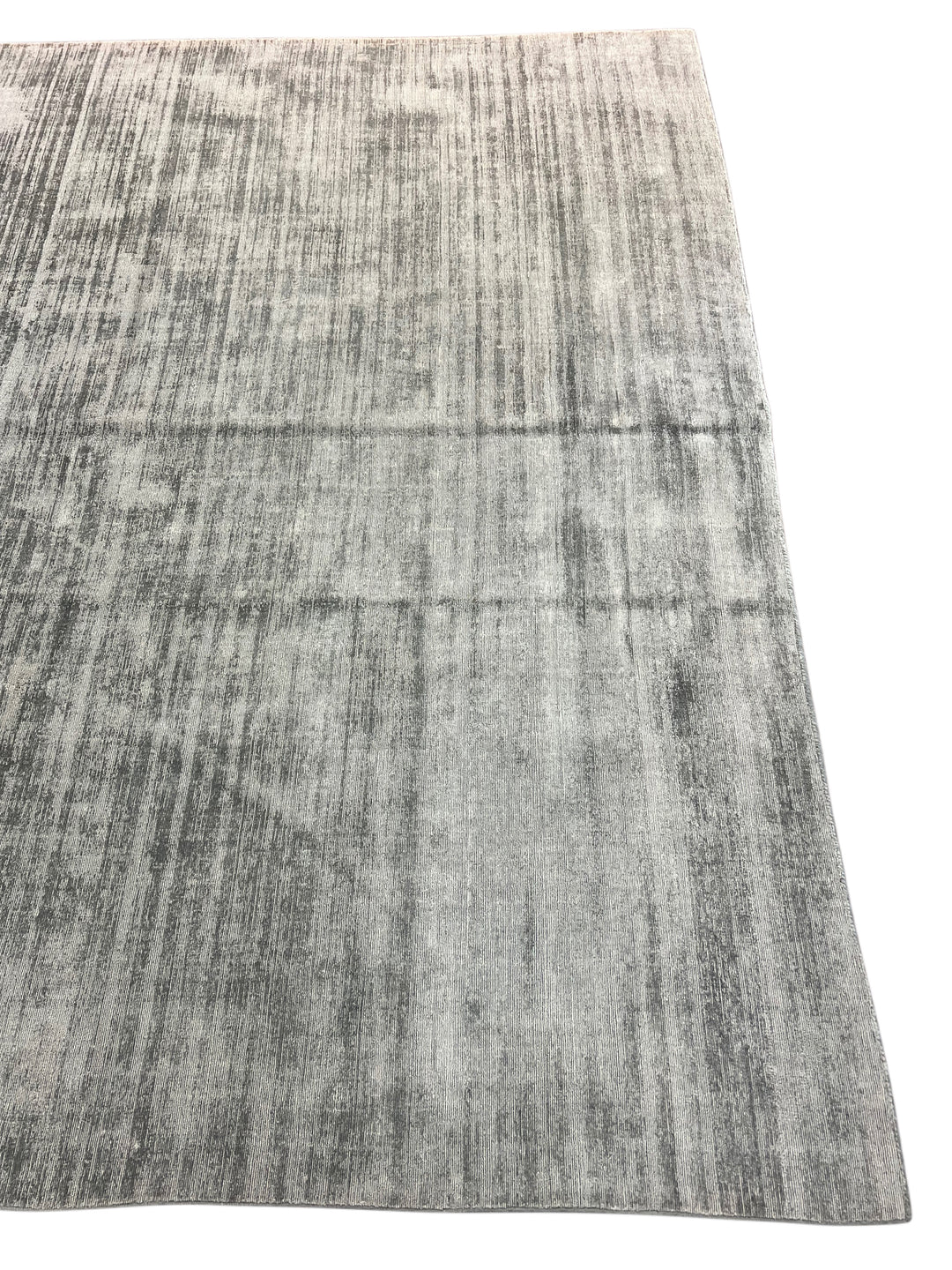 Silver Gray, Charcoal &amp; Ivory Abstract Modern Area Rug – 9’2” x 12’0”