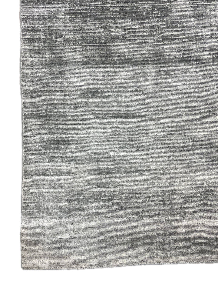 Silver Gray, Charcoal &amp; Ivory Abstract Modern Area Rug – 9’2” x 12’0”