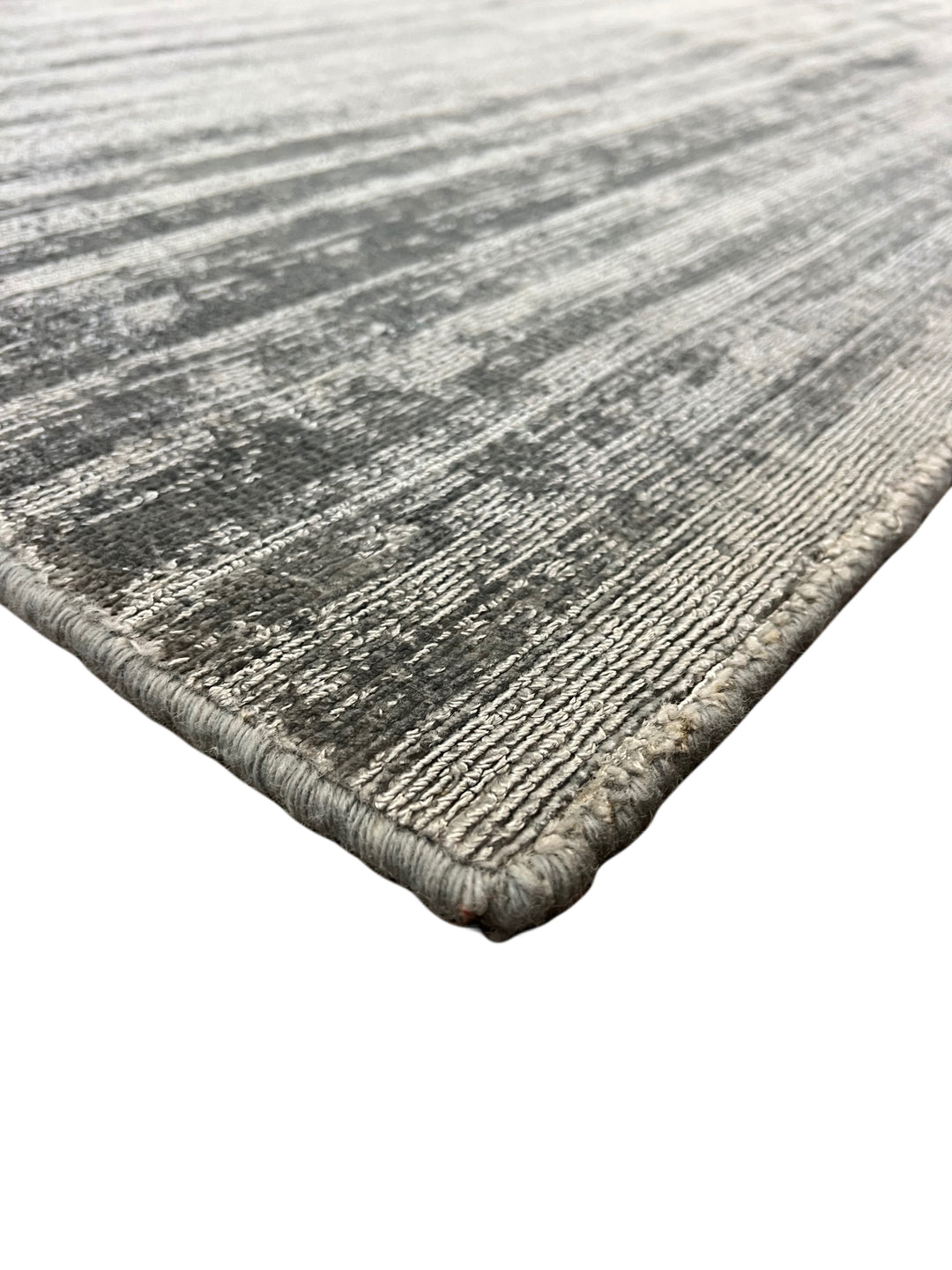 Silver Gray, Charcoal &amp; Ivory Abstract Modern Area Rug – 9’2” x 12’0”