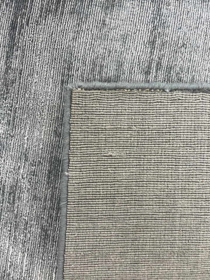 Silver Gray, Charcoal &amp; Ivory Abstract Modern Area Rug – 9’2” x 12’0”