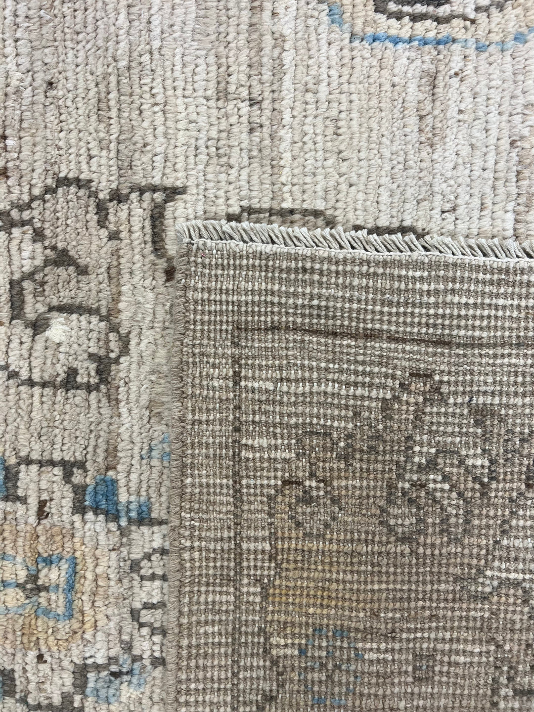 Ivory &amp; Blue Floral Oushak Style Area Rug – 8’0” x 10’0”