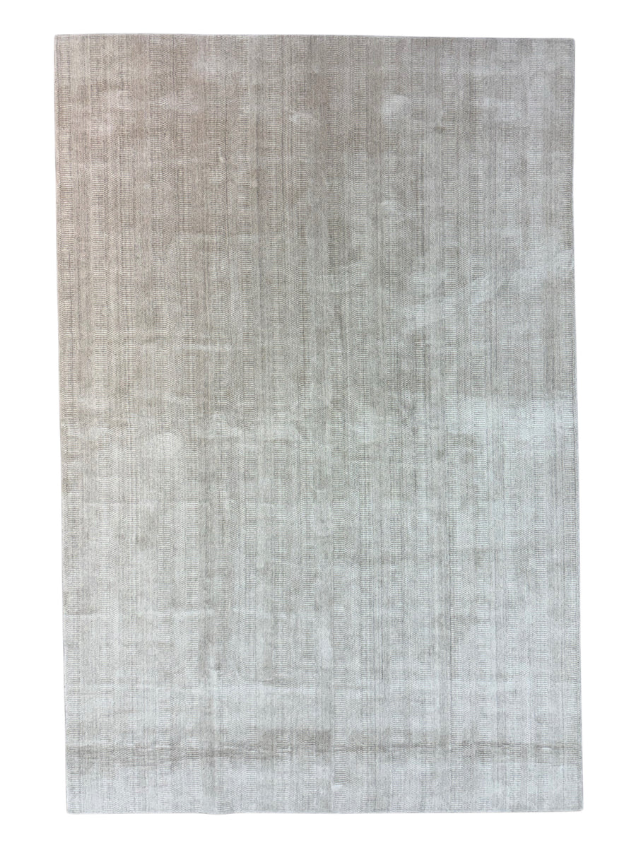 Silver Gray & Taupe Textured Modern Area Rug – 8’8” x 13’0”