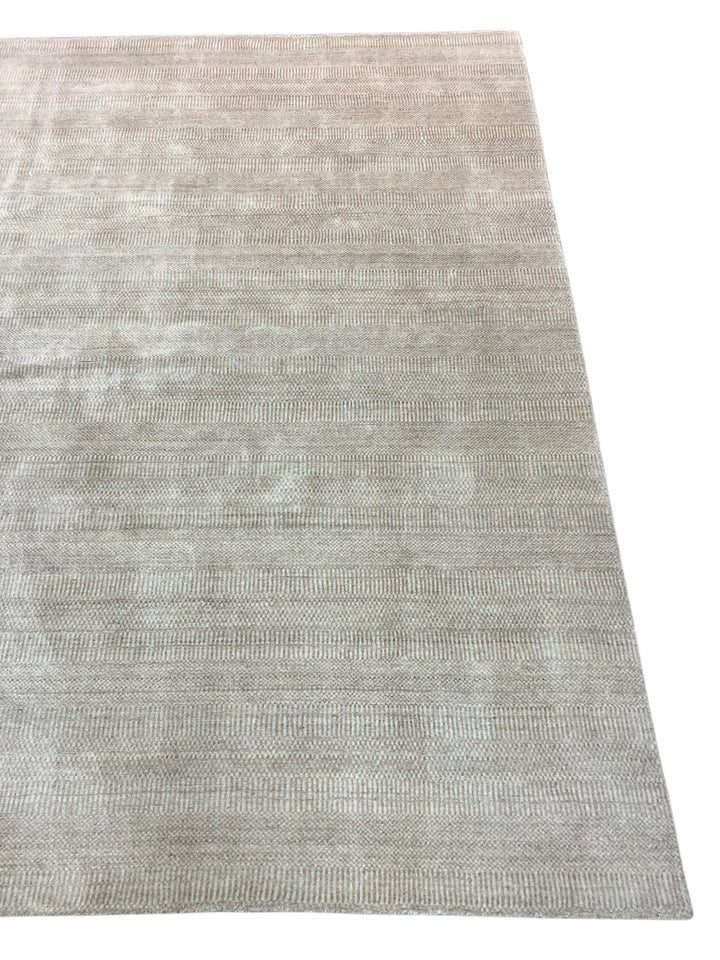 Silver Gray &amp; Taupe Textured Modern Area Rug – 8’8” x 13’0”