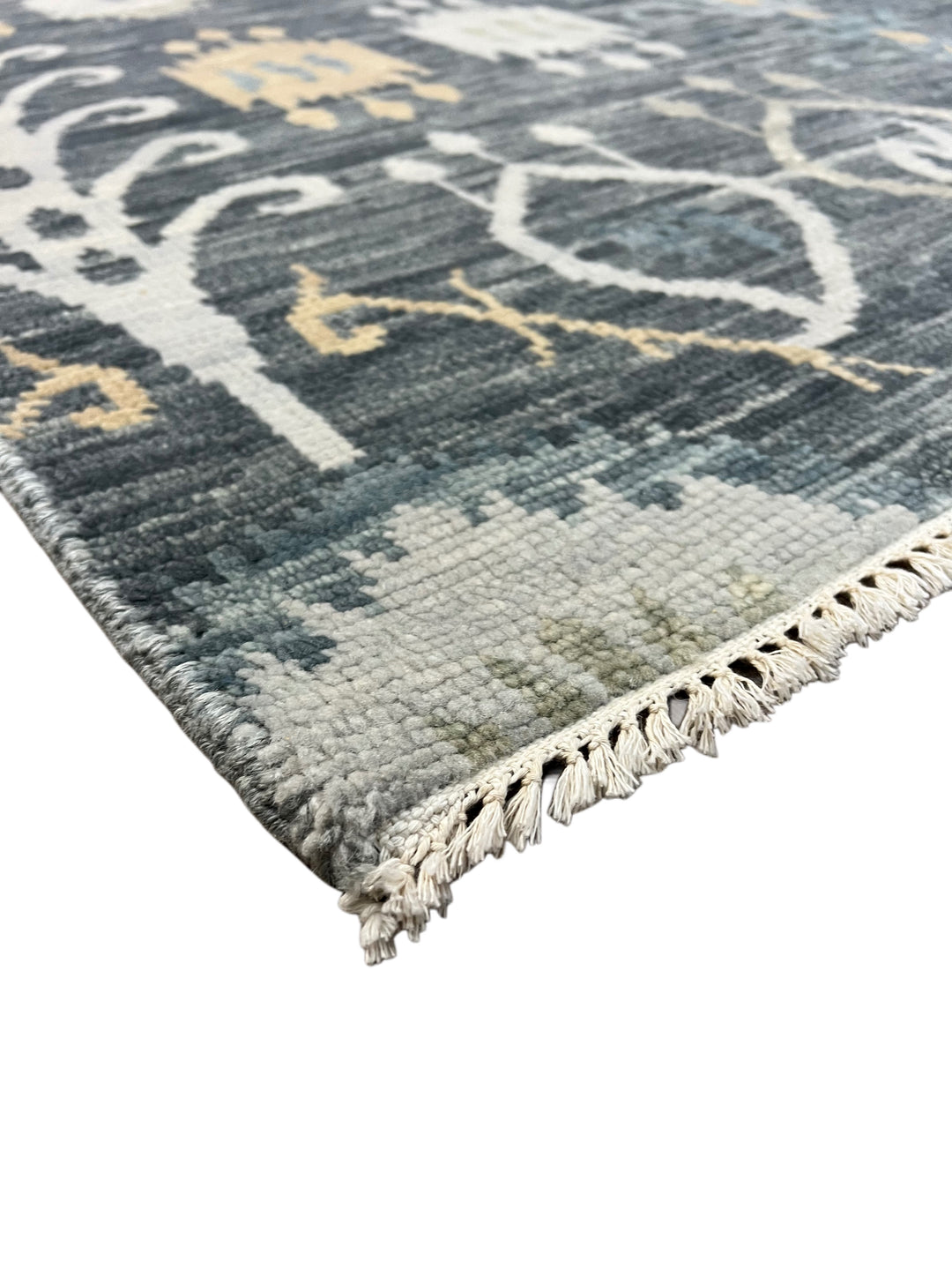 Charcoal Gray, Ivory &amp; Gold Geometric Area Rug – 9’0” x 12’2”