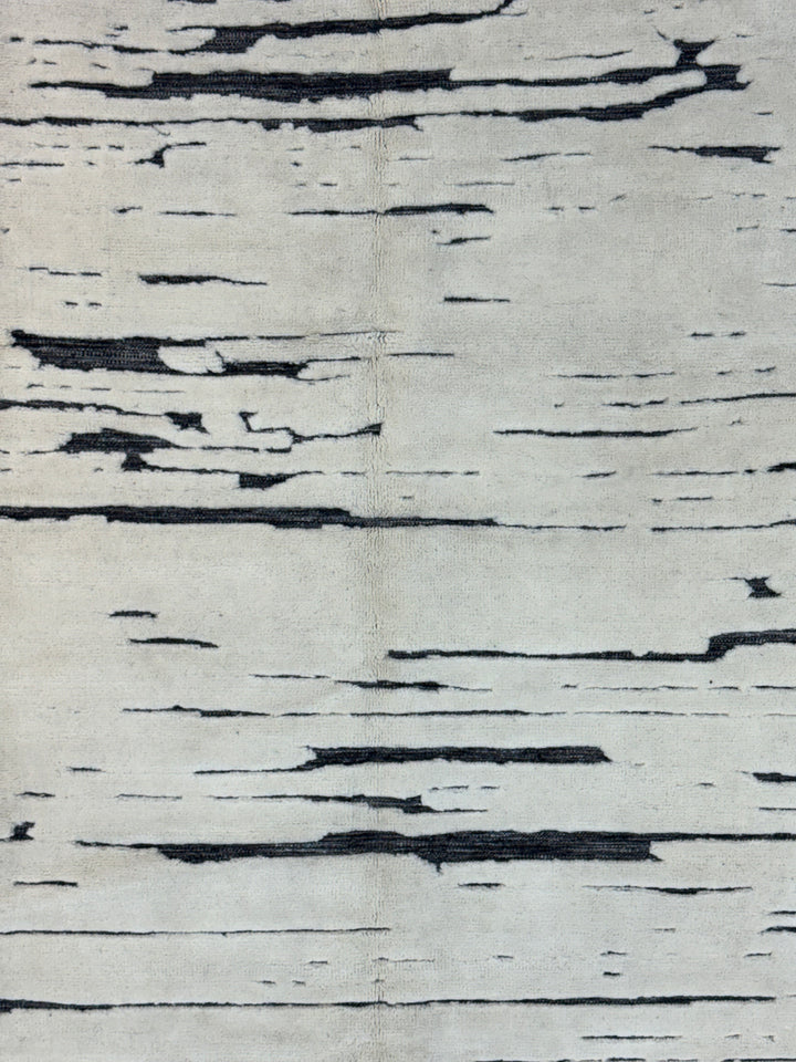 Ivory &amp; Black Abstract Modern Area Rug – 9’2” x 11’10”
