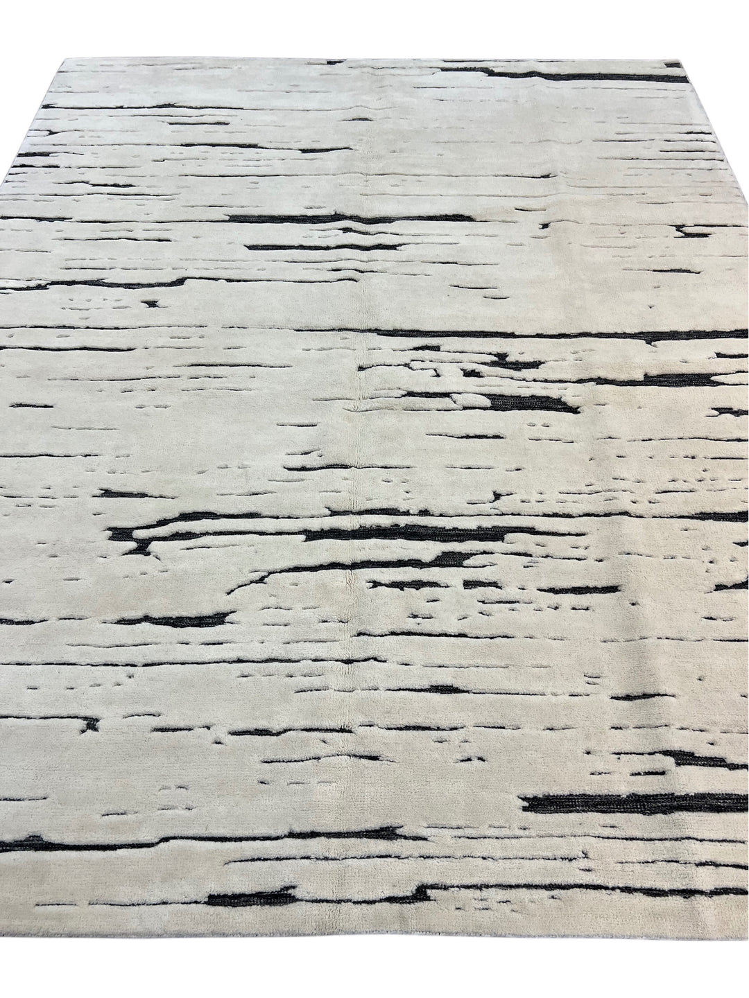 Ivory &amp; Black Abstract Modern Area Rug – 9’2” x 11’10”