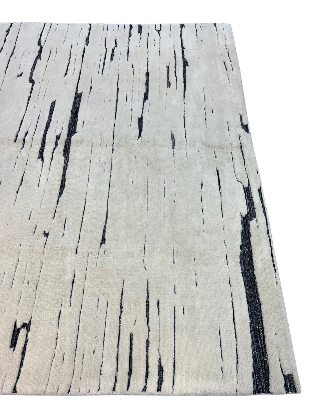 Ivory &amp; Black Abstract Modern Area Rug – 9’2” x 11’10”