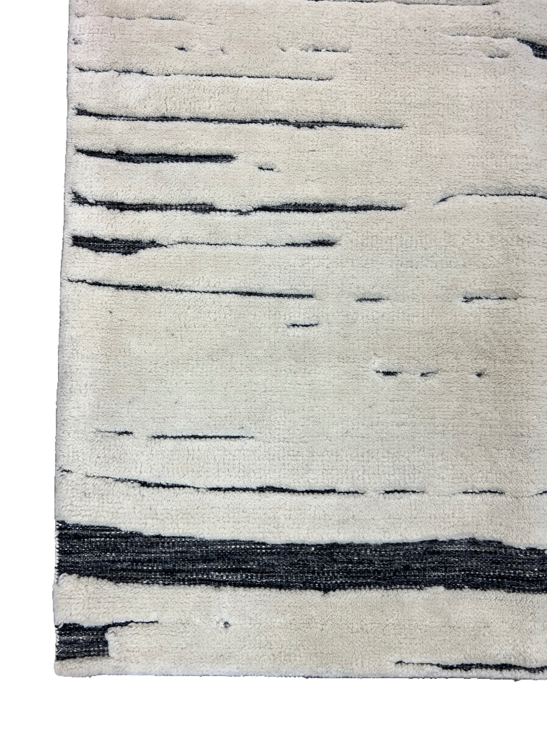 Ivory &amp; Black Abstract Modern Area Rug – 9’2” x 11’10”