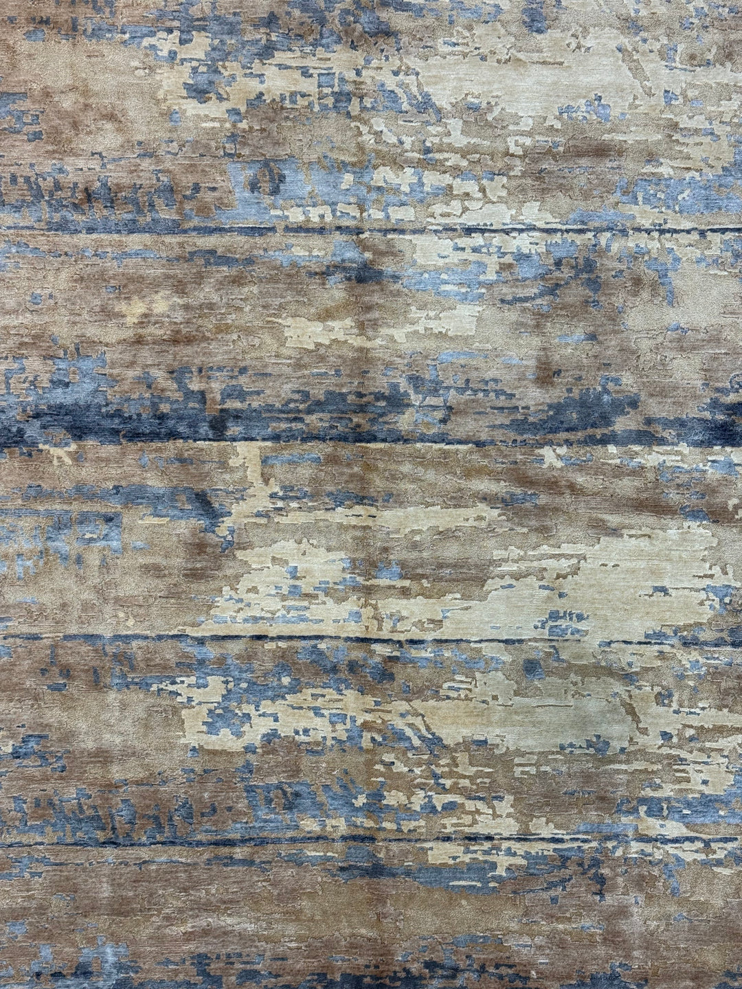Dusty Purple, Taupe &amp; Beige Abstract Modern Area Rug – 9’0” x 12’1”