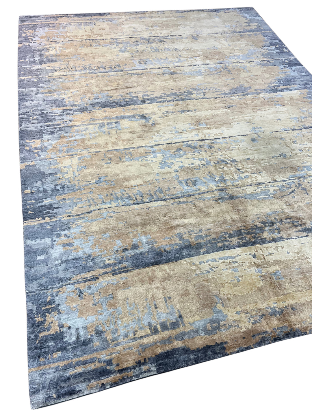 Dusty Purple, Taupe &amp; Beige Abstract Modern Area Rug – 9’0” x 12’1”
