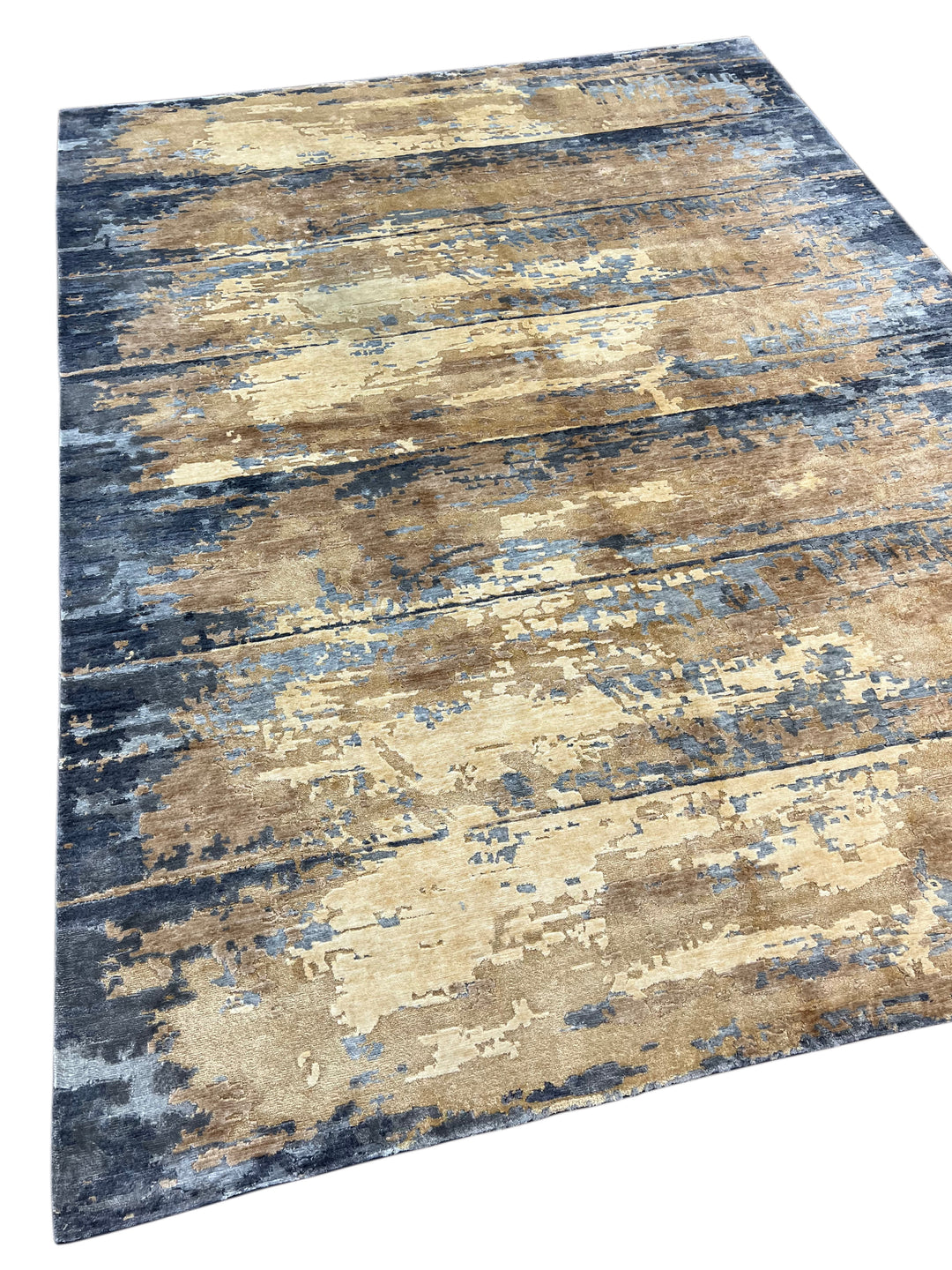 Dusty Purple, Taupe &amp; Beige Abstract Modern Area Rug – 9’0” x 12’1”