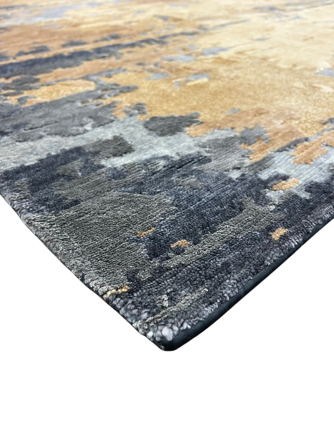 Dusty Purple, Taupe &amp; Beige Abstract Modern Area Rug – 9’0” x 12’1”
