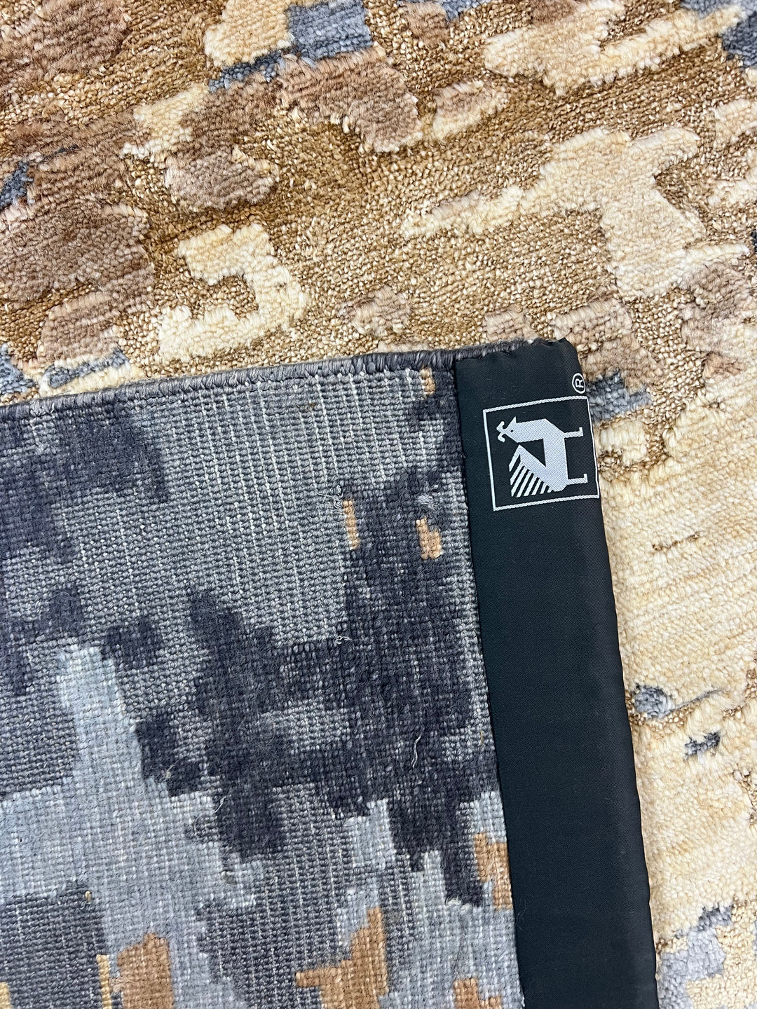 Dusty Purple, Taupe &amp; Beige Abstract Modern Area Rug – 9’0” x 12’1”