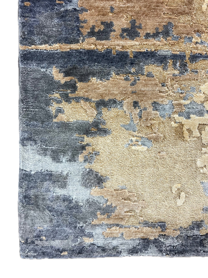 Dusty Purple, Taupe &amp; Beige Abstract Modern Area Rug – 9’0” x 12’1”