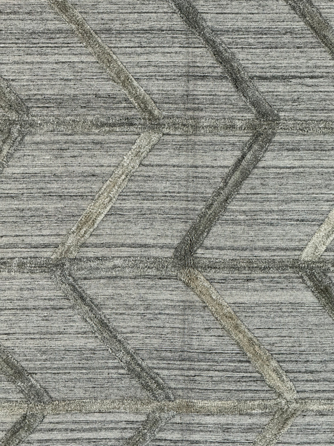 Gray, Charcoal &amp; Taupe Textured Chevron Area Rug – 9’0” x 11’10”